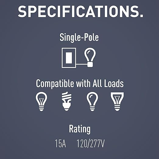 Legrand radiant TM870BKCC10 15 Amp Rocker Wall Switch, Single Pole Decorator Light Switches, Black (1 Count)