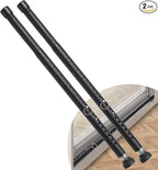 DIIG Sliding Door Security Bar 2packs, 17.7-50.5inch Adjustable Locking Window Safety Bar with Rubber Tips,Diameter 1inch Window Security Bar for Home Apartment (Black 2Packs)