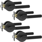 Asidrama 4 Pack Passage Door Handles, Door Lever with Door Knobs Indoor for Bedroom or Bathroom, Heavy Duty Black Door Handles Interior with Locks for Left Right Sided Doors