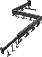 Wall Mounted Clothes Drying Rack,Drying Rack Clothing Wall Mount with Foldable Features(Tri-Fold),Space Saver,Wall Mounted Drying Rack for Laundry Balcony Bathroom (Black)