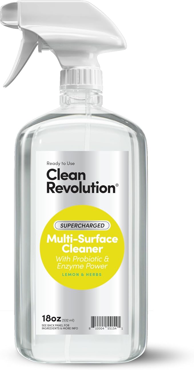Clean Revolution SuperCharged Multi Surface Cleaner Refill Supply, Non-Toxic, Eco-Friendly & Plant-Based, Ready to Use, Lemon & Herbs, 18 oz (Pack of 1)