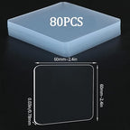 80PCS Premium Double Sided Mounting Squares Clear Tape,Heavy Duty Adhesive Pads for Pictures,Poster Hanging Strips - Strong Sticky Tack,Waterproof Adhesive for Shower,Wall Patch,Sticky Pads