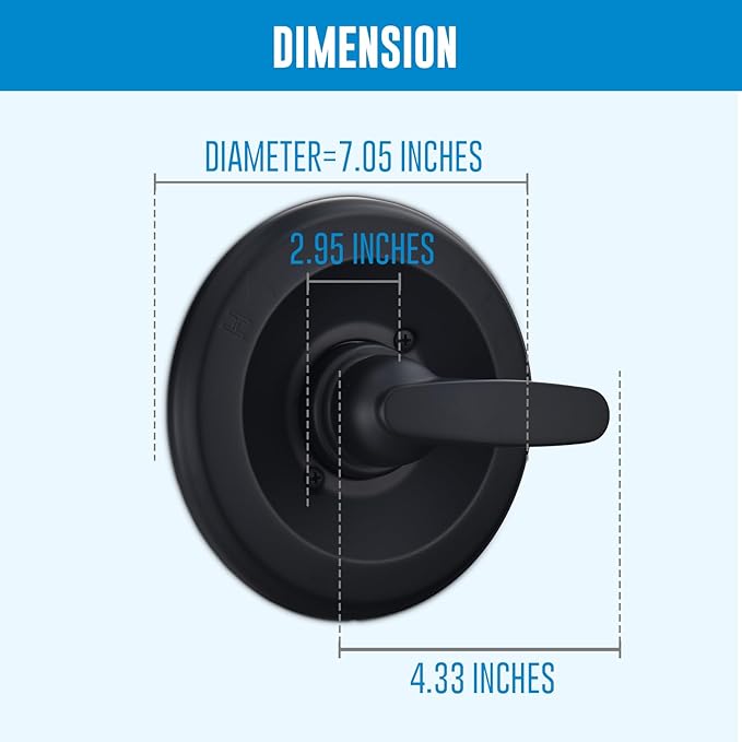 Replacement for Delta Classic 13 Series Single-Function Trim Kit, T13010 Shower Handle, Fit Delta Shower Valve R10000 Series, Matte Black (Cartridge Included)