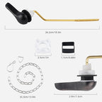 iFealClear Universal Metal Toilet Tank Flush Lever Replacement, Side Mount Toilet Handle Replacement Kit, Solid Brass Toilet Trip Lever Fits Most Toilets, Stainless Steel Chain, Oil Rubbed Bronze