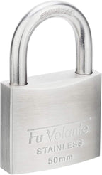 Stainless Steel Pin Tumbler Padlock, 304 Marine Series, Weatherproof Padlock for Outdoor use, 2 inch Wide Body, Keyed Different - Stainless Steel Body & Shackle