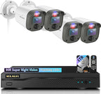 【Flashing LEDs Visual Alert】 Outdoor Wired Security Camera System, Home Video Surveillance Systems, CCTV Cameras System