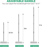 SetSail Floor Scrub Brush with 51-Inch Long Adjustable Handle 2 in 1 Scrape Brush Stiff Bristle Floor Scrubber for Cleaning Shower Bathroom Garage Kitchen Wall Deck Tub Tile, 2 Pack (Grey White)