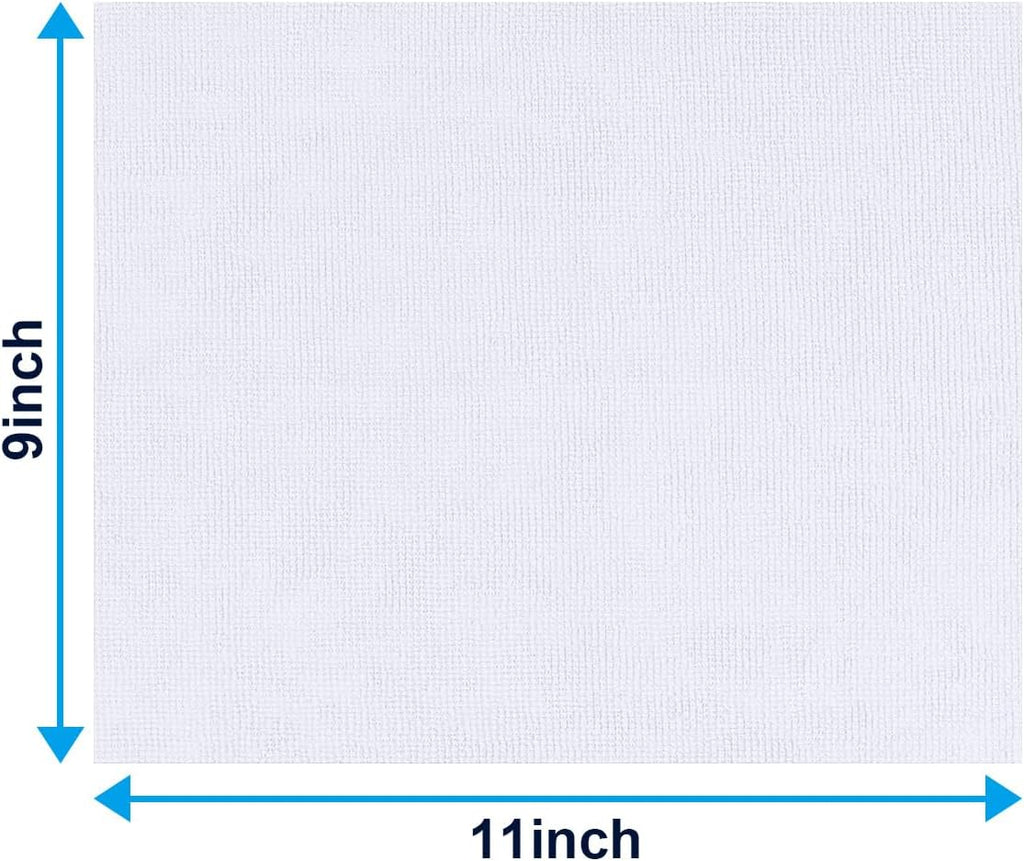 GLIMGLINT Microfiber Cleaning Cloth, 100 Pack Shop Towels, Lint-Free, Ultra Absorbent Reusable or Disposable Microfiber Cloths for Kitchen, Car, Cleaning Rags, 11" x 9", White