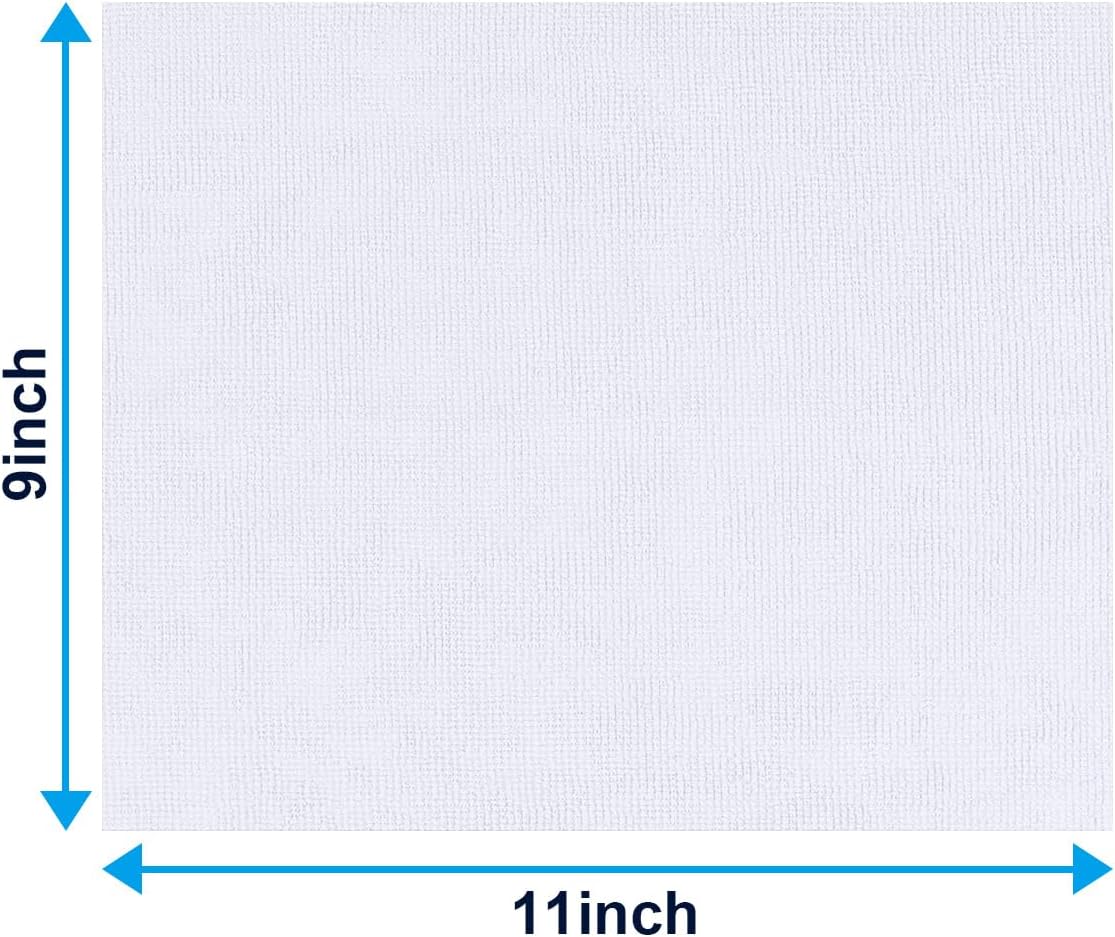 GLIMGLINT Microfiber Cleaning Cloth, 100 Pack Shop Towels, Lint-Free, Ultra Absorbent Reusable or Disposable Microfiber Cloths for Kitchen, Car, Cleaning Rags, 11" x 9", White