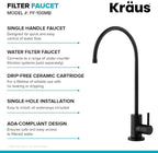 KRAUS Purita 100% Lead-Free Kitchen Water Filter Faucet in Matte Black, FF-100MB