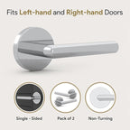 Mega Handles Ronn Dummy Door Handles - 4 Pack Heavy Duty Chrome Door Handles, Non-Turning Door Handle for Closet & French Doors, Single Side, Fits All Standard Doors - Polished Chrome