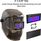 Auto Darkening HD Welding Lens, 2" x 4.25" True Color Welding Filter Lens, with 2pcs Replacement Outside Clear Lens Cover for Welding Helmet, Shade 3/11