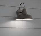 Builder Essentials Heritage Collection Gooseneck RLM Style Outdoor Farmhouse Barn Light with 12in Shade in Anti-Rust Dark Bronze Finish, Overall Extension 14in E26 Base Lamp