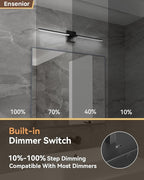 Ensenior Modern Bathroom Vanity Light 32 inch, Built-in Dimmer, 18.5W Dimmable 5CCT Led Bath Lights, Black Bar Vanity Light for Bathroom Mirror Cabinets Bedroom-FCC Certificated