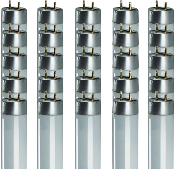 GoodBulb 48 Inch T8 Fluorescent Light Bulb 5000K Daylight White Color Medium Bi-Pin Base 3050 Lumens 86 CRI 24000 Life Hours Pack of 25 Bulbs