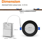 48 Pack 4 Inch Led Recessed Lights with Night Light, Canless Ultra Thin Wafer Soffit Recessed Lighting Downlight, Dimmable & 5 Color Temperature Selectable, 9W, ETL, Black