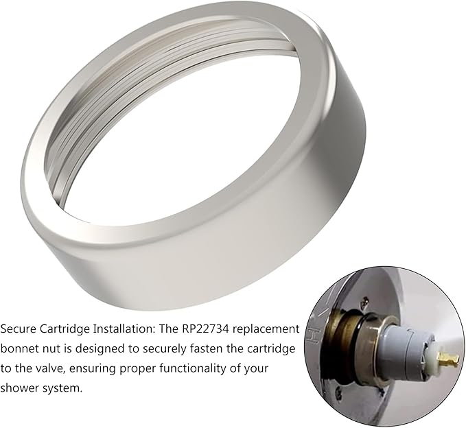 RP22734 Replacement Bonnet Nut Compatible with R10000 Shower Valve，Faucet Bonnet Nut for R10000-UNBX,R10000-UNWS,1300,1400 and 1700 Series TubShower Faucets (RP22734)