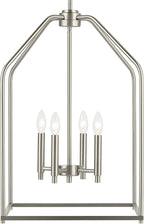Kichler Madden 25.5" 4 Light Pendant in Brushed Nickel, Soft Modern Fixture, for an Entryway, Breakfast Nook, Laundry Room, (25.5" x 16"), 52722NI