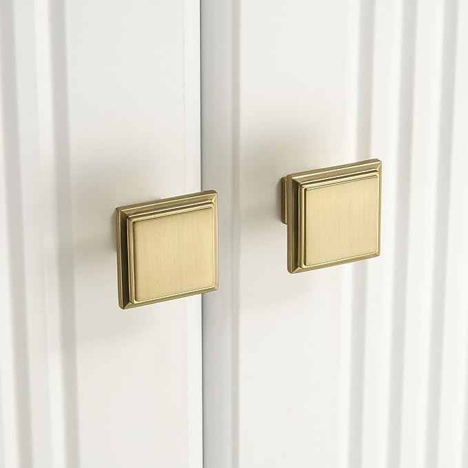 10 Pack Brushed Champagne Bronze Cabinet Knobs Modern Cabinet Pulls Kitchen Cabinet Handles Kitchen Cabinet Hardware Timeless Drawer Pulls for Dresser Wardrobe, Champagne(1x10)