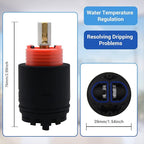 N40HLC Shower Cartridge Replacement, Compatible with RK7300-CART-3P, JH02BJ, HL-40, Fits Zurn Temp-Gard III Series Single Handle Shower/Tub Faucets, 40mm Ceramic Mixer Valve (1 Pack)