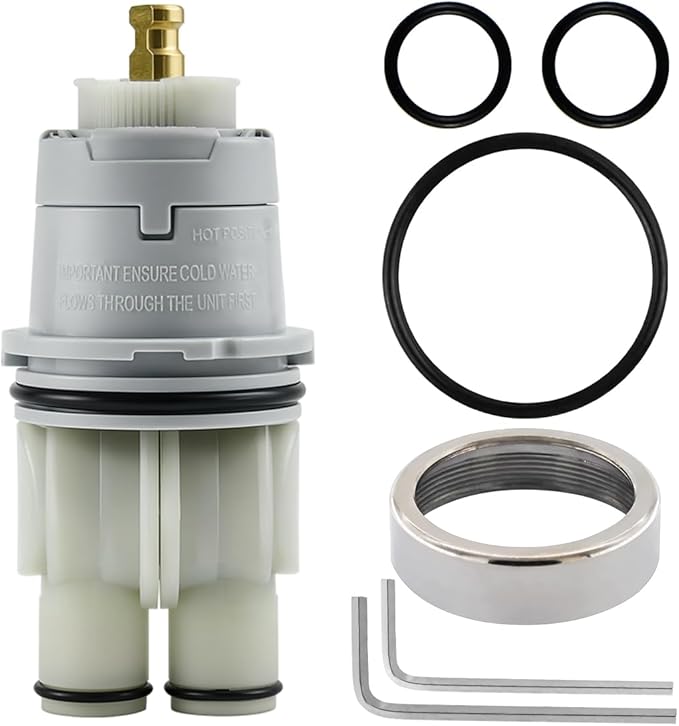 RP46074 Compatible with Delta 13/14 Series Bath Tub Shower Faucet Single Handle Universal MultiChoice Rough-in Valve Monitor Cartridge Repair Assembly Plumbing Parts with RP22734 Bonnet Nut