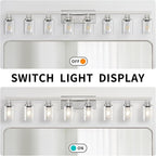 52inch Brushed Nickel Vanity Light Fixtures, 8 Light Brushed Nickel Bathroom Vanity Lights Over Mirror, Matte Nickel Modern Bathroom Wall Lighting for Mirror Bedroom,Living Room