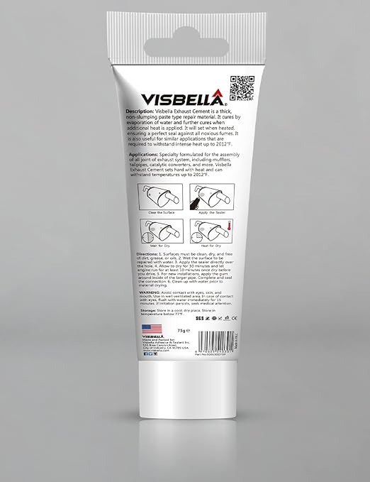 Auto Vehicle Exhaust System Sealant, Non-Slumping Professional Repair Crack Adhesive Super Glue Sealer for Car Mufflers, Tailpipes, Catalytic Converters (Tube, Gram, 75)