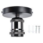E26/E27 Screw Head Light Socket 100-240V Vintage Ceiling Light Wall Lamp Bulb Holder Socket for Hallway,Kitchen,Basement,Garage,Bar,Restaurant (Black)
