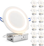 Sunco 12 Pack 6 Inch LED Slim Ultra Thin Canless Lights, Ceiling Recessed Lighting with Metal Junction Box, 900 LM, Selectable CCT 2700K/3000K/4000K/5000K/6000K, 14W, Dimmable ETL