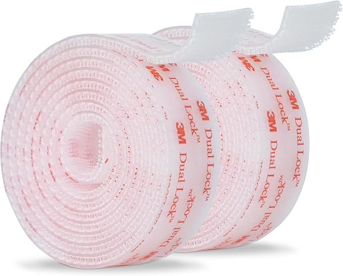 3M Dual Lock SJ3560 1"×6ft Clear 2 Pack Reclosable Fastener Mounting Tape Interlocking Mushroom Shaped Strong Adhesive Hook Lock Sticky Tape for Indoor and Outdoor(DC25192)