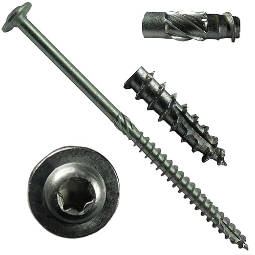 Jake Sales #15 x 5" Construction Lag Screw Stainless Steel T-30 Torx/Star Drive Heavy Duty Lag Screw Far Superior to Common Lag Screws (100 Screw Count) Modified Truss Washer Head