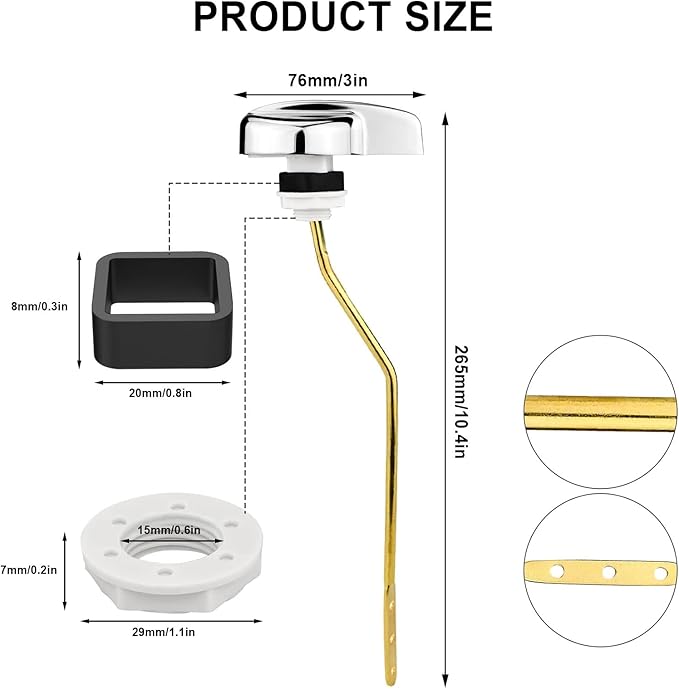 Toilet Handle Replacement Parts Kit Compatible with TOTO THU068#CP for St743S St406 St707 St454E St743E St706 Toilet Trip Lever Side Mount Toilet Flush Handle for Kohler Toilet Tank