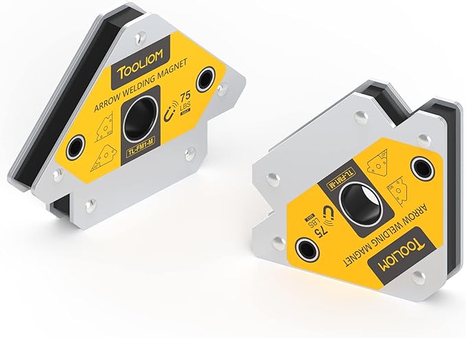 TOOLIOM Arrow Welding Magnets 2pcs 75 LB Strong Hold Magnetic Welding Holder Welder Magnet Set Welding Accessories