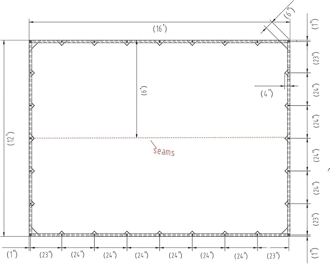Mytee Products 12' x 16' Green Canvas Tarp 12oz Heavy Duty Water Resistant