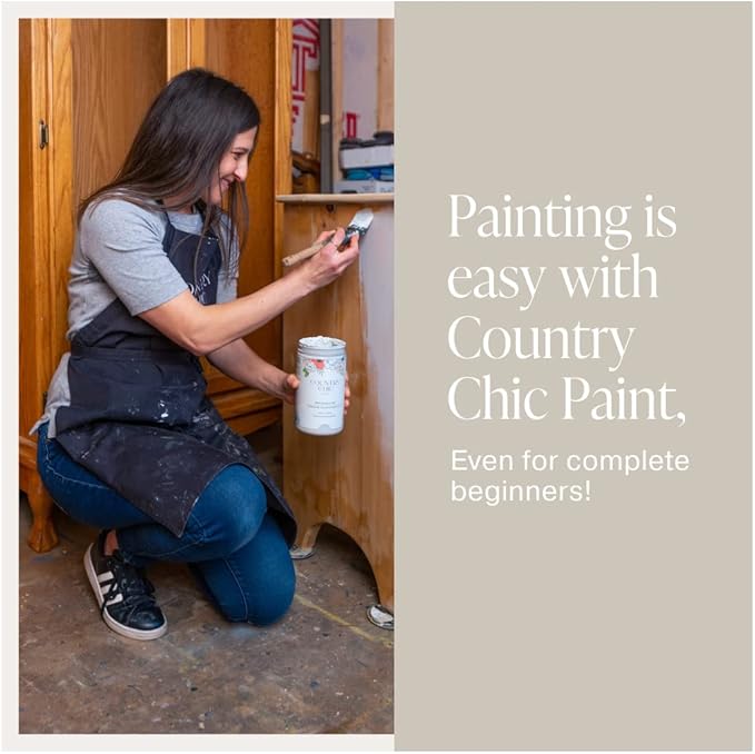 Country Chic All-in-One Chalk Paint for Furniture, Cabinets, Home Decor, Eco-Friendly, Matte Finish, Built-In Primer & Top Coat for Wood, Metal - Soiree (Beige Taupe) - 4 oz (118 ml)