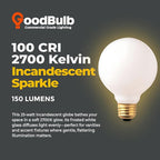 GoodBulb 25-Watt Frosted G25 Light Bulbs Incandescent Restaurant Bulb E26 Medium Base 2700K Warm White 175 Lumens Restaurant Light Bulbs Pack of 10 Bulbs