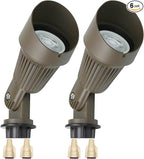 Lumina Lighting® 4W Landscape lighting 12V Landscape Lights Low Voltage Landscape Spotlights Warm White Waterproof Outdoor Replaceable LED Bulb for Garden, Lawn, Porch, Patio and Yard (Bronze, 2-Pack)
