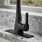 KOHLER R22867-SD-BL Maxton Pull-Down Kitchen Faucet with Soap Dispenser, Pull Down Sprayer, Matte Black