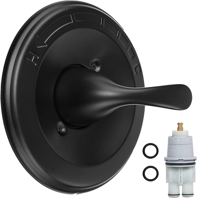 Matte Black Shower Handle T13020-BL- Replacement for Delta Classic 13/14 Series Single-Function Trim Kit, Compatible with Delta R10000 Series Shower Valves(Cartridge Included)