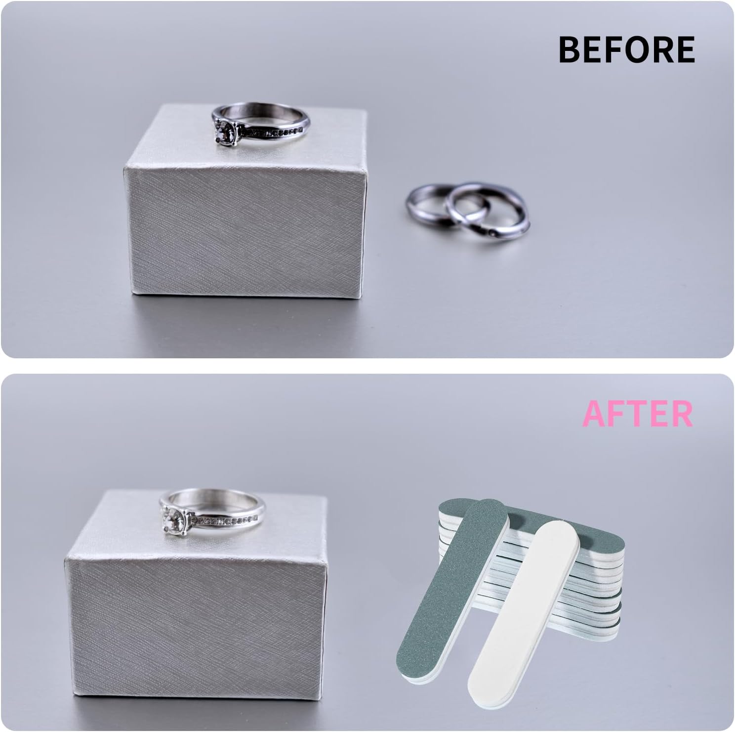 20 PCS Silver Polish Sticks, 3.54" Long Double-Sided Sanding Sticks Scratch Remover Polishing Cleaning Buffing Bars for Gold, Rose Gold, Copper, Alloy, Brass and Other Jewelry, Watches, Phone Screen