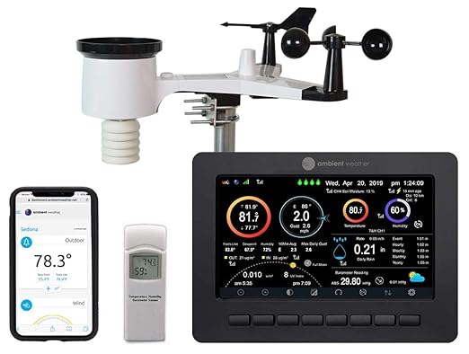 Ambient Weather WS-2000 Smart Weather Station with WiFi Remote Monitoring and Alerts with AWN+ Included