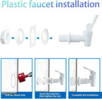 Replacement Cooler Faucet Water Bottle Jug, BPA-Free Plastic Spigot Spout Water Beverage Lever Pour Dispenser Valve, Crock Tap (2 White, 2 Black)