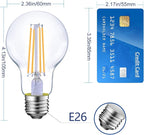 Energetic Dimmable LED Filament Light Bulbs, 8W, 60 Watt Equivalent, Soft White 2700K, Classic Clear Glass, A19 LED Light Bulb, 6 Pack