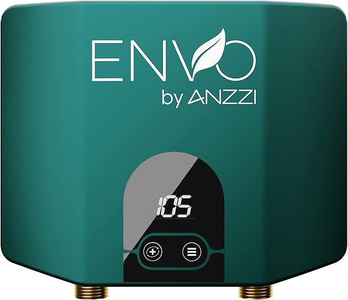 ANZZI Envo ANZZI Electric Tankless Water Heater 3.5 KW at 120 Volts, Small Enough to Install Anywhere - For for any bathroom sink or kitchen sink (WH-AZ035-M1)