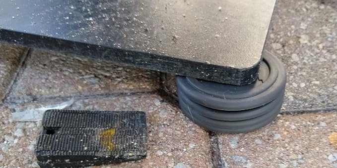 Stable The Table-24 Pack, Charcoal Round, Restaurant Table Leveler & Riser, Non Slip Stacking Furniture Pad, Floor Protector, Easy to Use Outdoor or Indoor on Tile, Patios and Decks, Made in USA