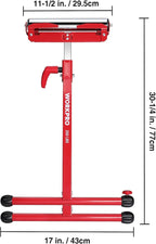 WORKPRO Folding Roller Stand Height Adjustable, Heavy Duty 250 LB Load Capacity, Outfeed Woodworking (Upgraded head)