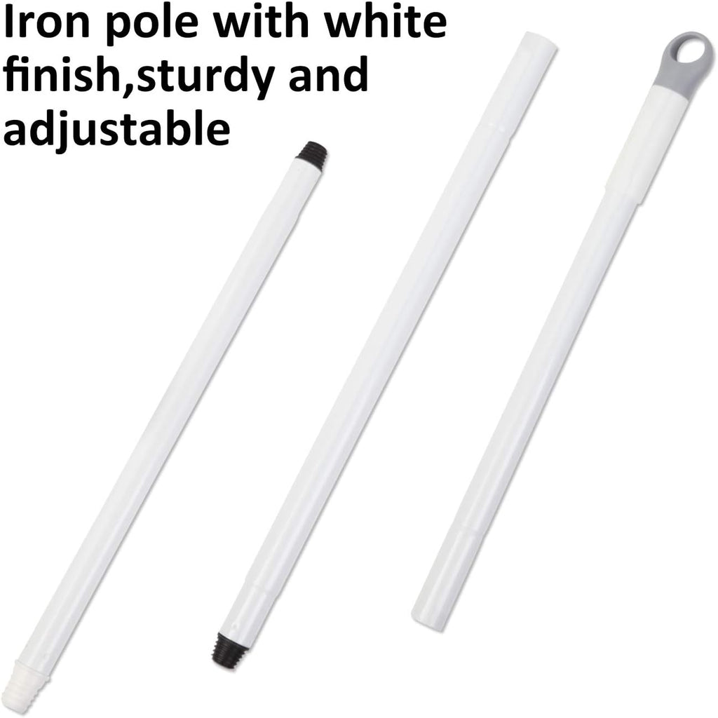 BOOMJOY Floor Scrub Brush with Long Handle, 2 in 1 Scrape and Brush, Stiff Bristles for Cleaning Bathroom, Patio, Garage, Kitchen, Deck, Tile