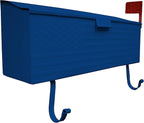 Oakland Living AZ620-BLUE Blue Patriotic Metal Outgoing Mail Flag and Newspaper Hangers Wall Mounted Mailbox