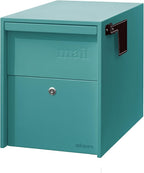 Post Mount Mailbox | Large Size (Aegean Sea), Anti-Theft Locking Mailbox, 15.5" H x 12" W x 18.5" D, Weatherproof Mailboxes for Outside The House