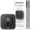 ULTRALOQ Bolt Fingerprint Smart Lock with Matter Over Thread, Works with Apple Home, Alexa, Google, SmartThings, Auto Lock Deadbolt, App Control, BHMA Certified, Easy Install, 1Year Battery